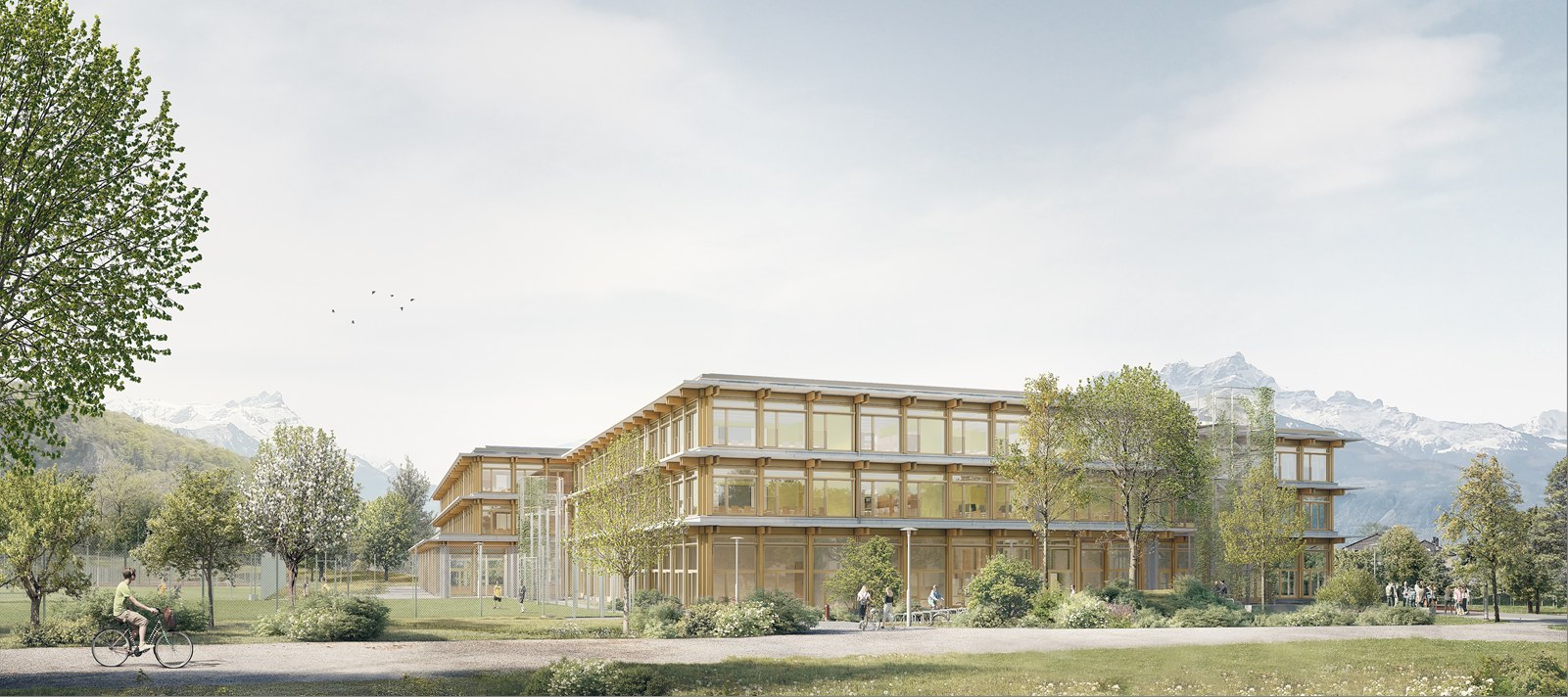 Image de synthèse du futur Gymnase d'Aigle